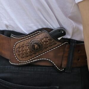 Brown Leather Folding Knife Sheath for Belts